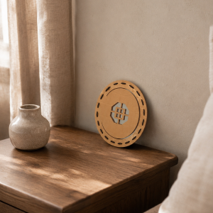آینه جیبی چرمی لوزدر مدل 54 | Lozdar Round Pocket Mirror 54