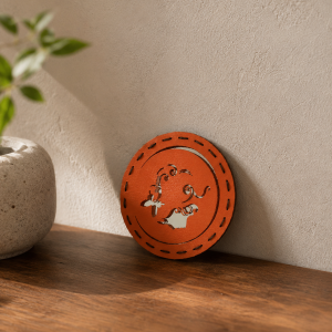 آینه جیبی چرمی لوزدر مدل 51 | Lozdar Round Pocket Mirror 51