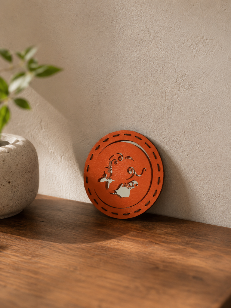 آینه جیبی چرمی لوزدر مدل 51 | Lozdar Round Pocket Mirror 51