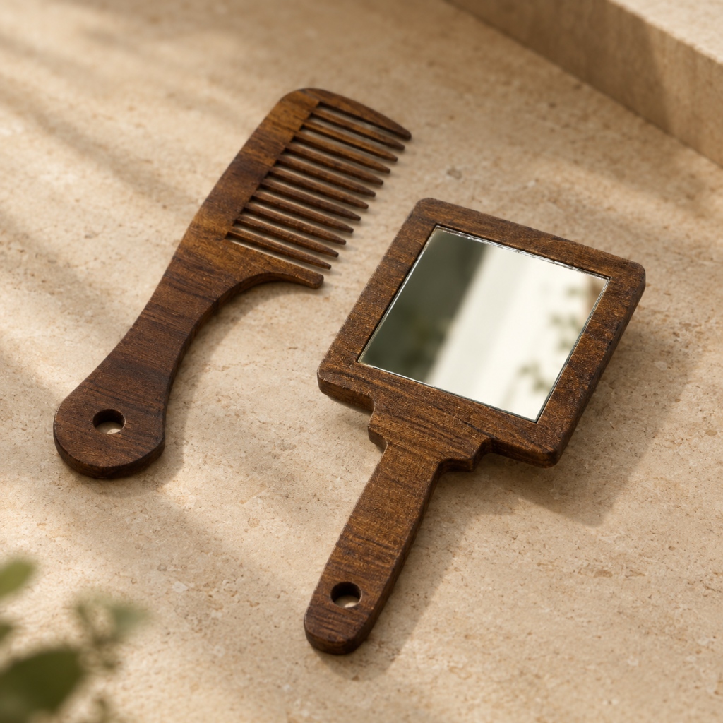 ست آینه و شانه | Square Mirror & Comb Set