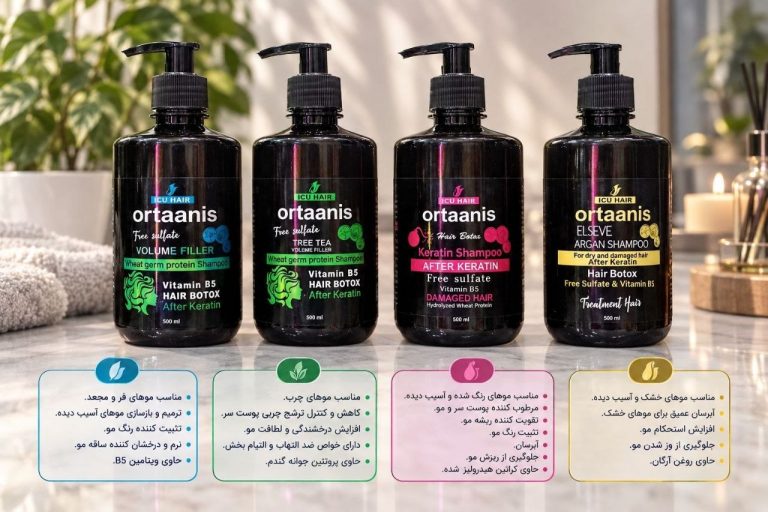 شامپو بدون سولفات اورتانیس ORTAANIS چهار مدل تخصصی مو ۵۰۰ میلی‌لیتر